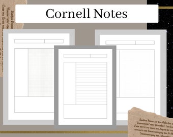 Cornell Method Template and Note Taking  (PDF, Printable & Digital) | Student Organizer