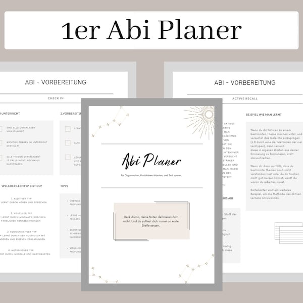 Graduation planner (digital + printable) | Abi preparation 2023