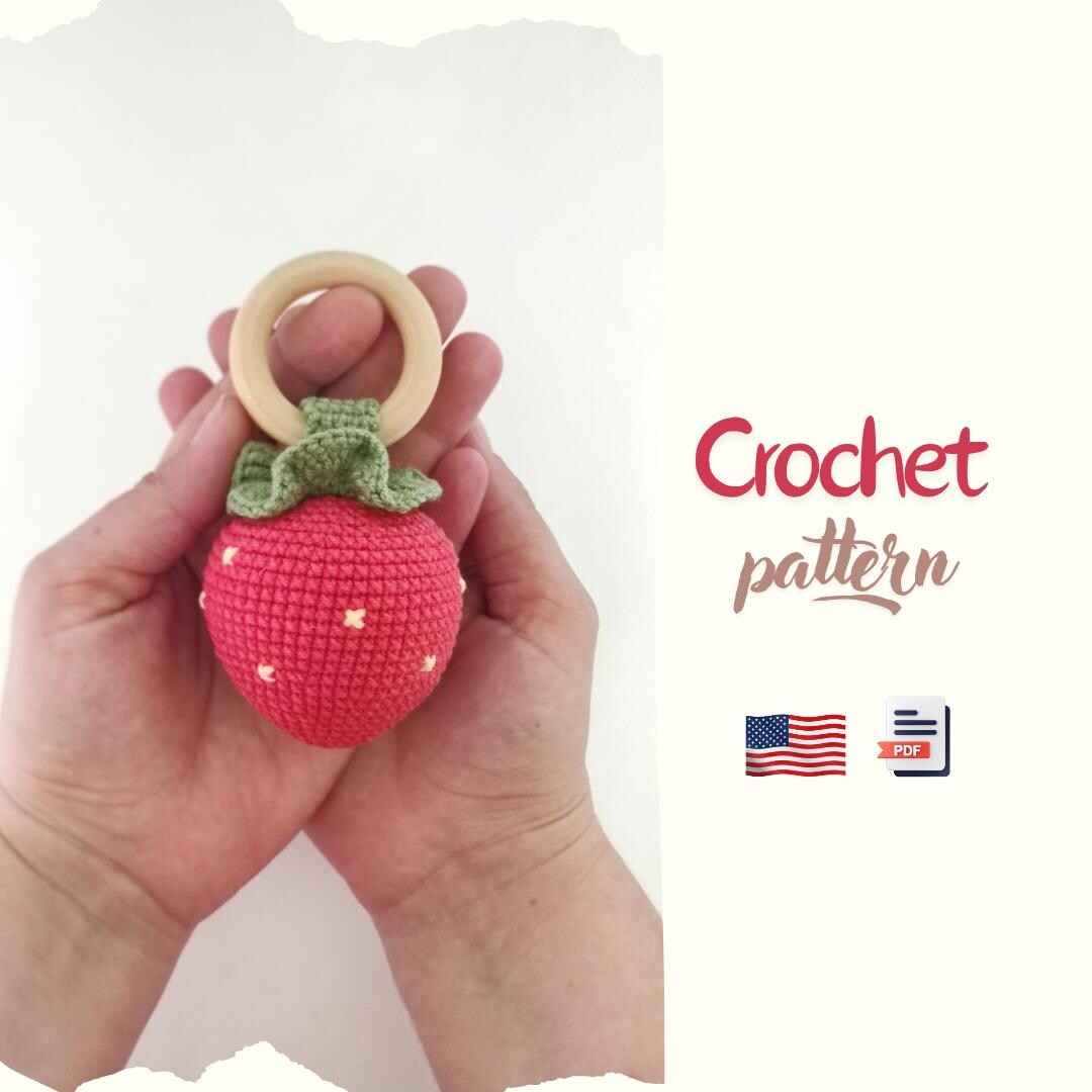 Easy Crochet Strawberry Rattle Amigurumi Pattern (PDF) - Etsy