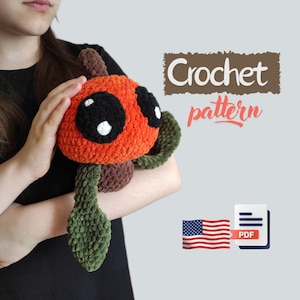 Pumpkin Pattern Halloween Plush PDF Easy Crochet Tutorial Amigurumi Pumpkin Plush Toy Pattern