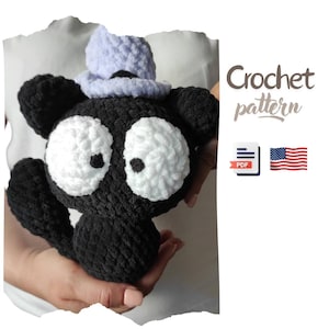 Patroon gehaakt kat Halloween: pdf-zelfstudie amigurumi-speelgoed (digitale download)