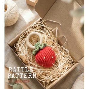 簡単かぎ針編みのイチゴガラガラ編み図（PDF）