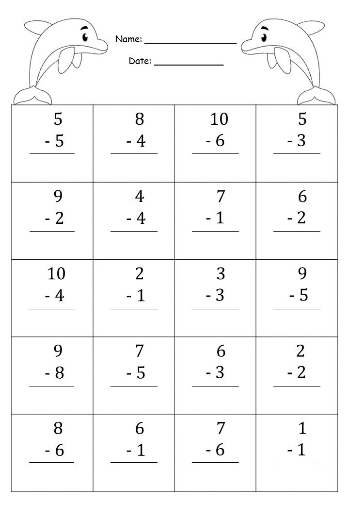 10 Printable Math Worksheets: 5 Addition and 5 - Etsy India