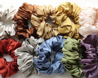 Baby Pure Mulberry Silk Scrunchies, Micro Skinny Scrunchie, Micro, Mini, Thin, 100% Mulberry Silk Scrunchie 1 cm- Various colors, 1 item