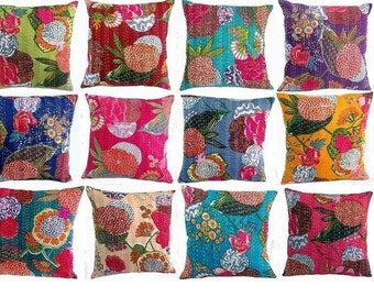 Hand stitched vintage Kantha cushion cover | Indian cushion covers | boho cushion | throw pillow