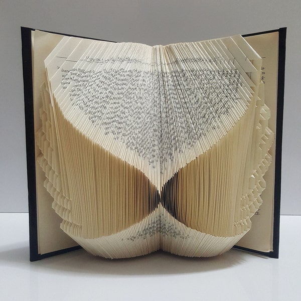 Angel Wing Folded Book Pattern, Angel Wing Gift Pattern, Personalized Book Fold-Book Lovers Gift-Folded Book Art-