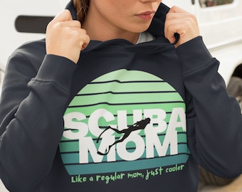 SCUBA MOM Hoodie, Diving Hoodie, SCUBA Diving, Dive Sweater, Diver Sweatshirt, Gift for Mom, Mothers Day, Scuba Diving