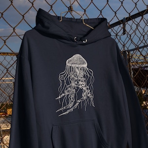 Unisex Jellyfish Hoodie, Jelly Fish Pullover, Ocean Sweatshirt, Ocean Sweater, SCUBA Gift, Gift for Diver, Sea Creatures,