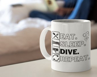 SCUBA Diving mug, SCUBA Coffee Mug, SCUBA Diver Mug, Scuba Gift, Diving Gift, Dive Gift, Gift for Him Her, Scuba Cup, Dive Cup, Coffee Cup