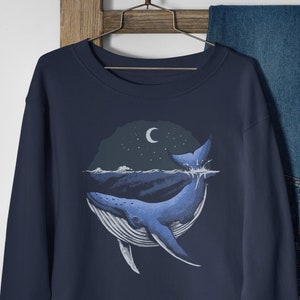 Blue Whale Sweatshirt, Whale Hoodie, Whale Tshirt, Whale shirt, Whale Sweater, Whale Pullover, Whale Gifts, Ocean Gifts, Animal Gifts
