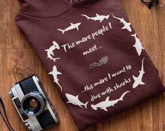 Funny Shark Hoodie, Shark Week Tshirt, SCUBA T Shirt, Scuba Diving Sweatshirt, Diving Sweater, SCUBA Gifts, Diving Gifts, Shark Gifts