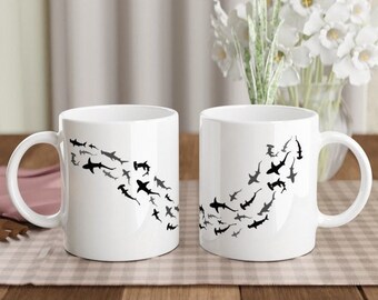 Shark Week Mug, SCUBA Diving Mug, Great White Shark, Jaws Mug, Diver Mug, Scuba gift, Scuba Diver Gift, Scuba Diving Gift, Hammer Head Mug