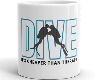 Taza de café de buceo, taza de buceo divertida, regalo de buceo, taza de buceo, regalo de buceo, taza de tiburón, regalo de buzo, regalo de buceo