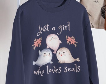 Bara en tjej som älskar sälar tröja t-shirt hoodie, säl t-shirt, säl hoodie, sältröja, sälgåvor, sälvecka, sälälskare, sjölejon