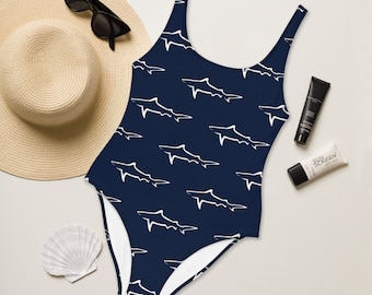 Traje de baño de tiburón de una pieza, traje de baño con estampado animal, bikini con temática oceánica, bikini de playa, regalos de tiburones, regalos de buceo, buceo, traje de baño