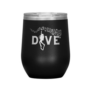 DIVE Wine Tumbler, Scuba Tumbler, Scuba diving travel mug, Insulated tumbler, Scuba Gifts, Diving Gifts, Scuba Diver Gifts, Wine Gifts