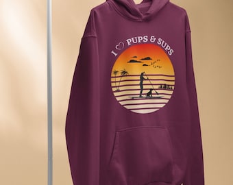 スタンドアップパドルボードパーカー、SUP スウェットシャツ、SUP Tシャツ、パドルボーディングギフト、パドルボード Tシャツ、犬用ギフト、SUP セーター、パドルギフト
