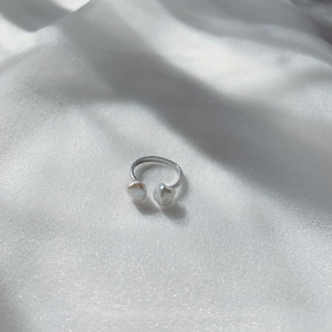 Pearl Ring | Keshi Baroque Ring | Freshwater Pearl Jewelry | Elastic Ring | Adjustable Ring| Geometry Organic Keshi| Minimalist Baroque Ring