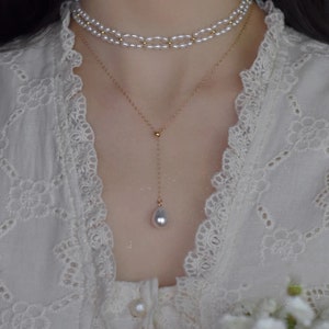 Tiny Pearl Necklace | 14K Gold Filled Necklace | Pearl Choker | Adjustable Necklace | Wedding Pearl Necklace | Dainty Pearl Choker Necklace