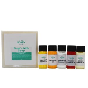 The Soapy Biz Even Skin Soap Making Kit – Goat Milk Soap Base with 5 Essential Oils | DIY Melt and Pour Kit