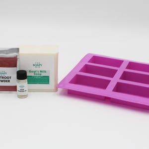 The Soapy Biz Soap Making Kit – Beetroot and Rose | DIY Goat Milk Soap Base, Essential Oil, Powder & Mold | Handmade Soap Supplies