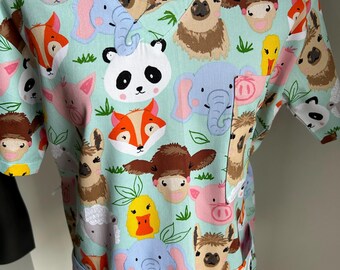 Animal Kindy Scrub Top