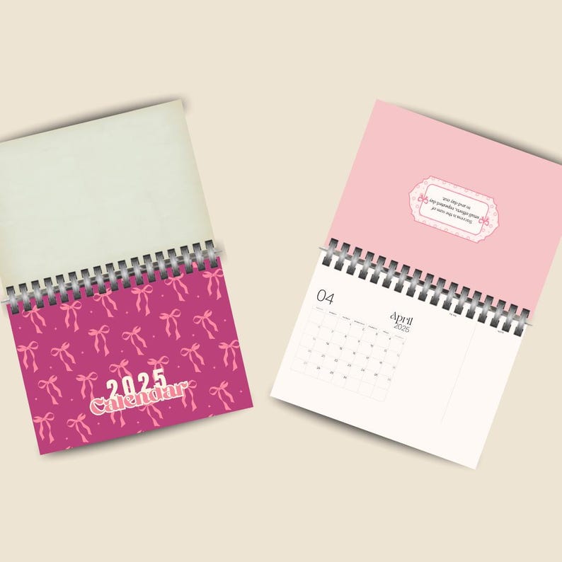 2025 Coquette Printable Calendar With Motivational Quotes Aesthetic ...