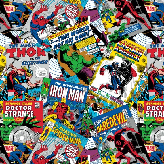Marvel Gift Wrap Marvel Comic Wrapping Paper Avengers Wrap Etsy