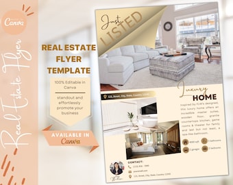 Real Estate Flyer Template | Just Listed Flyer | Realtor Marketing | Real Estate Marketing
