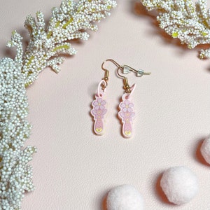 Magical Girl Acrylic Earrings, Mahou Shoujo, Sakura Wand