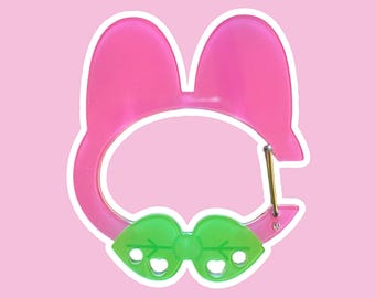 Ichigo Rabbit Head Carabiner | Trinket Holder | Bag Charm