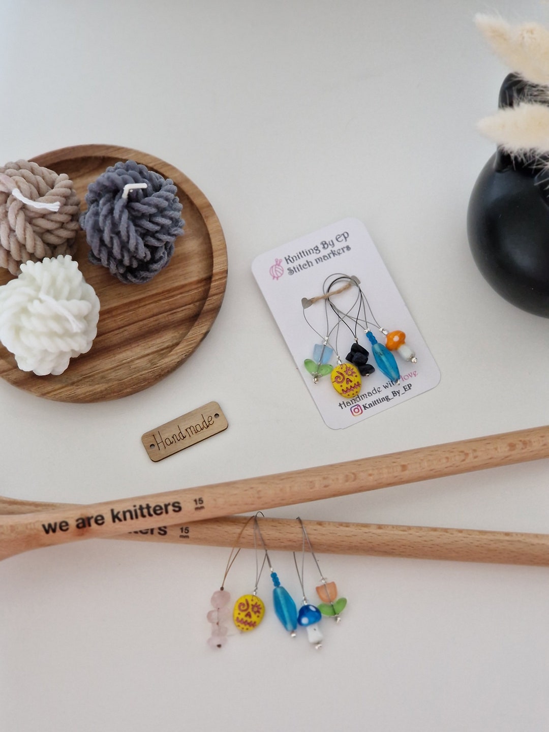 5 Handmade Stitch Markers Unique Glass Stitch Markers for Knitting & Crochet Etsy