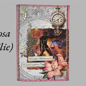 Carte zodiacali (Bilancia), biglietto d'auguri, biglietto d'auguri, segno zodiacale, Bilancia, regalo speciale, denaro o buono regalo