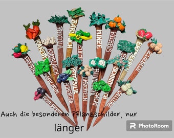 Pflanzschilder - Kräuterstecker - Gemüsestecker - Beetstecker (ca. 17cm) für Aussaat in verschiedenen Farben und Varianten, outdoor geeignet