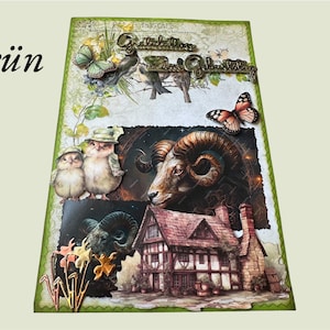 Tarjeta del zodiaco (Aries), tarjeta de cumpleaños, tarjeta de cumpleaños, signo del zodíaco, Acuario, gran regalo, regalo en efectivo o con cupón