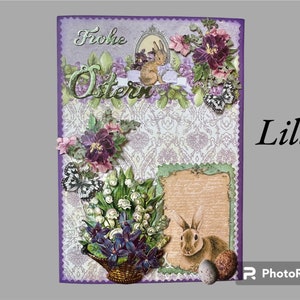 Cartes spéciales de Pâques, Pâques, printemps, lapin, œuf, différentes tailles, avec quilling, découpes, motifs 3D, tissu, superbe cadeau