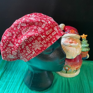 Scrub hat. Theatre hat. Christmas. Christmas words