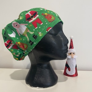 Scrub Hat. Theatre Cap. CHRISTMAS. Get ready with Santa!