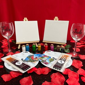 Portrait Painting Date Night Box With Conversation Cards 2nd Wedding  Anniversary Gift Gift for Couple Valentine's Day Gift DIY Kit 