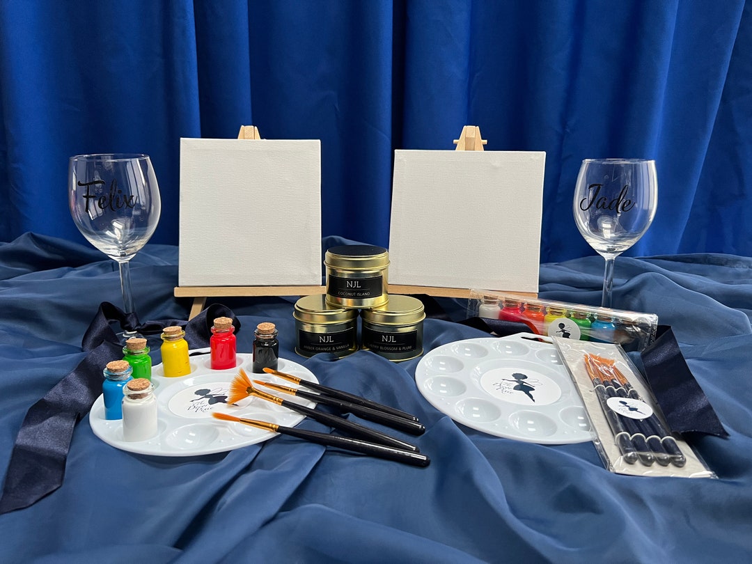Sip and Paint Box Date Night for Two Art Experience Gifts for Couples