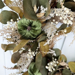 Neutral Boho Eucalyptus Fall Foliage Wreath for Front Door, Autumn ...