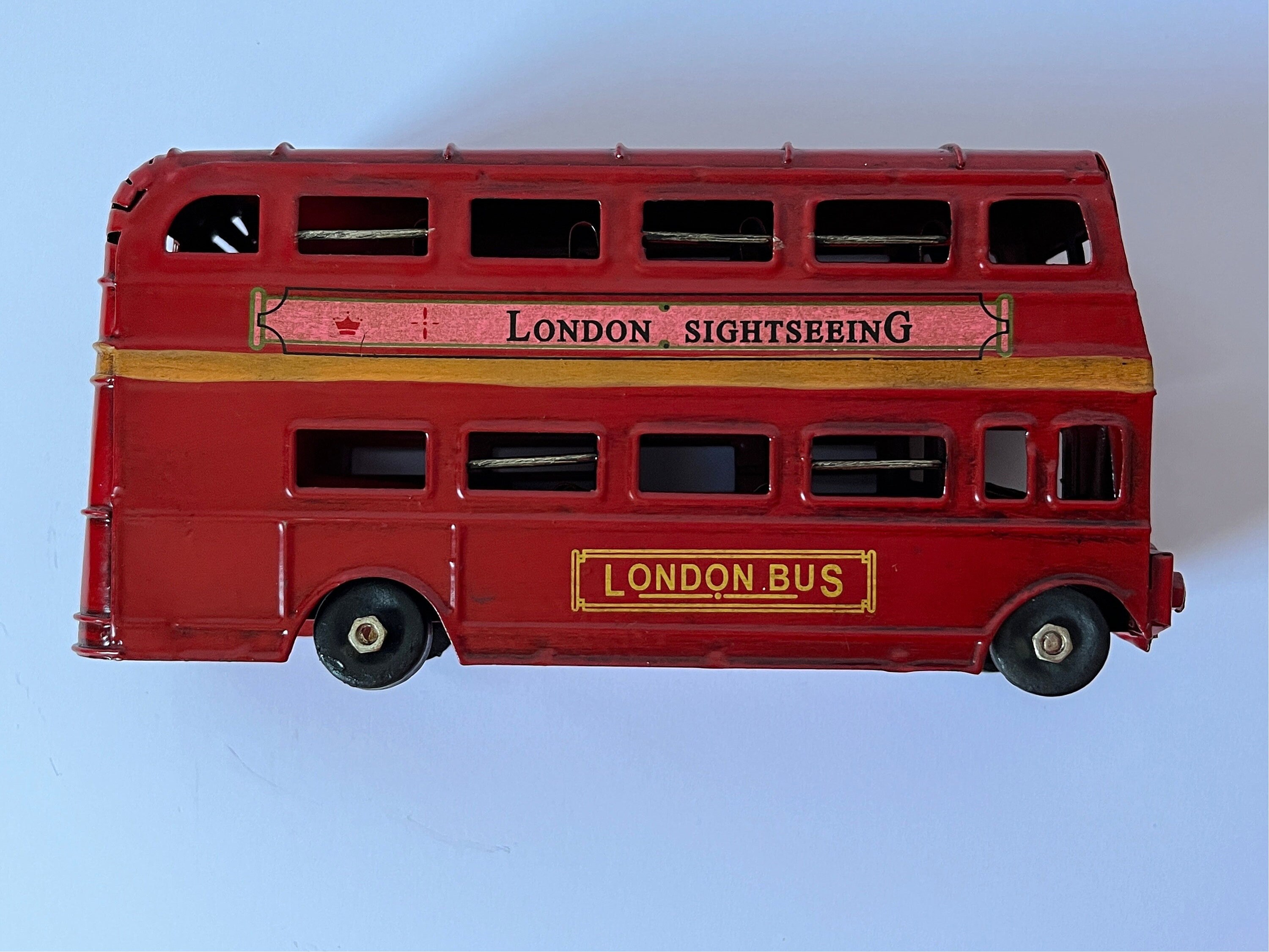 Handcrafted Double Decker Red London Bus Metal Model Toy - Unique
