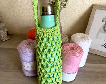 Porte-bouteille au crochet / Porte-gourde / housse pour gourde / sport / randonnée / idée cadeau