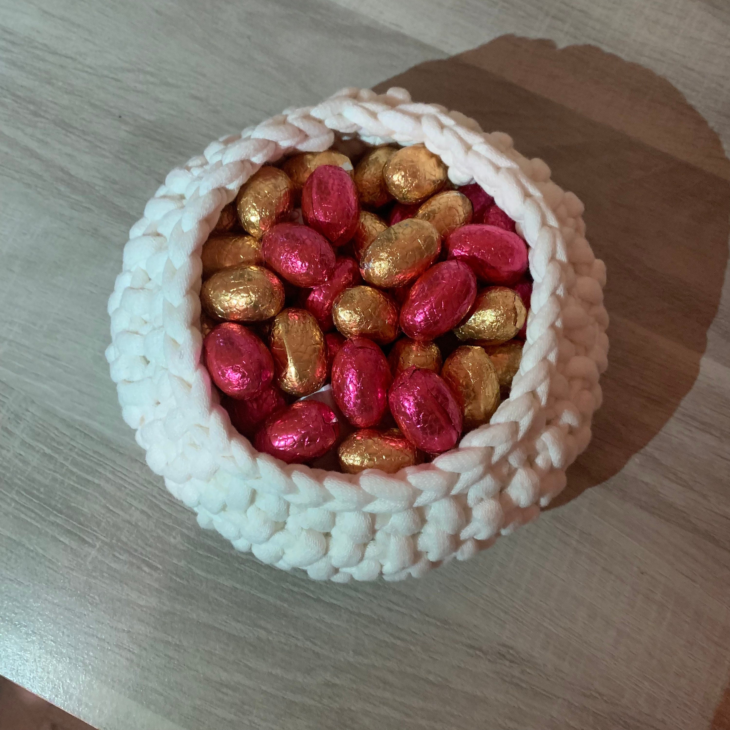 Panier Rond Au Crochet/Bonbonnière/ Vide Poche