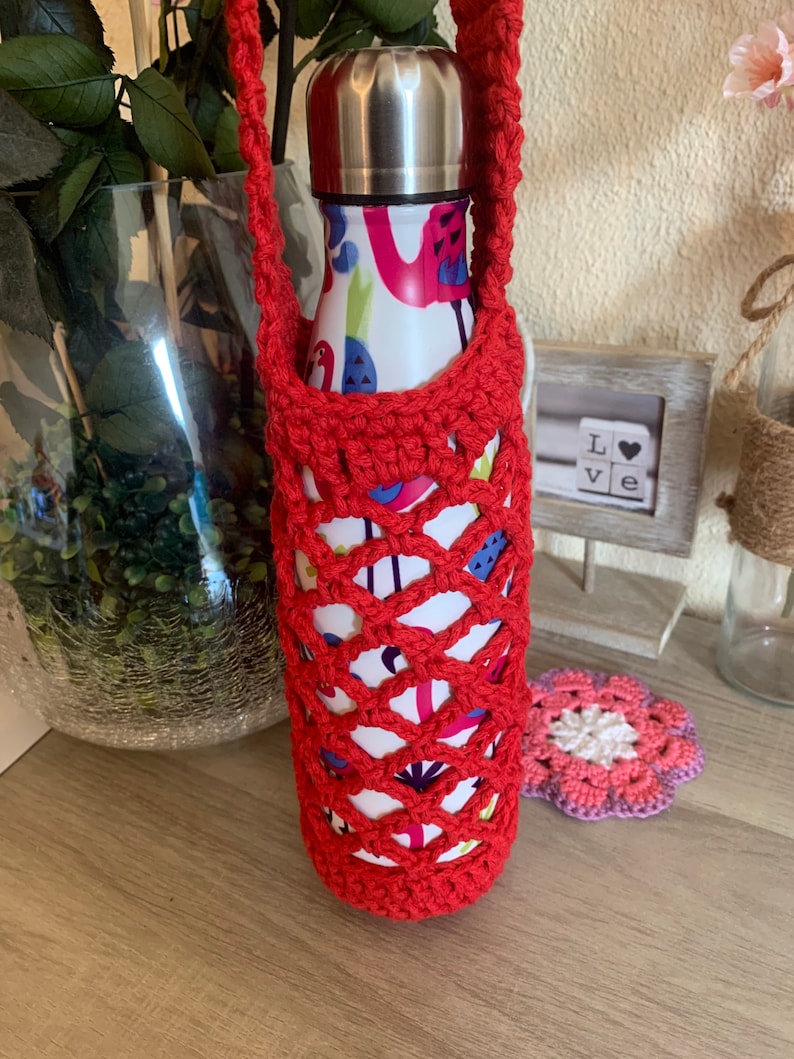 Porte-bouteille au crochet / housse pour gourde / idée cadeau / sport / cadeau zdjęcie 3