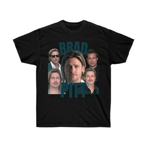 BRAD PITT Unisex Graphic Tee | Brad Pitt Vintage Unisex Crewneck