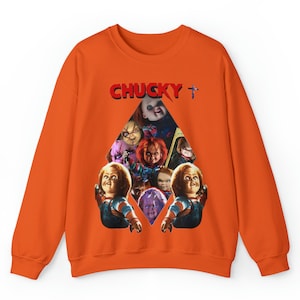 Koszulka z okrągłym dekoltem Chucky z grafiką Child&#39;s Play – unisex w stylu vintage