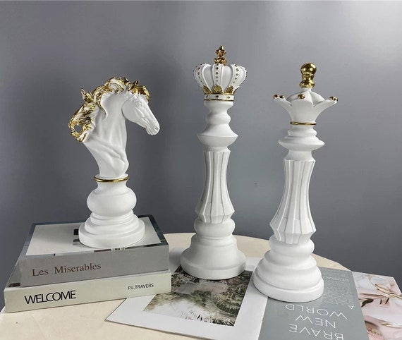 White King Chess Piece Life Size Statue