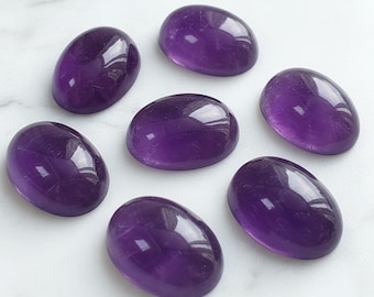 AAA Natural Amethyst Oval Cabochon | Loose Gemstone for Jewelry Making |
