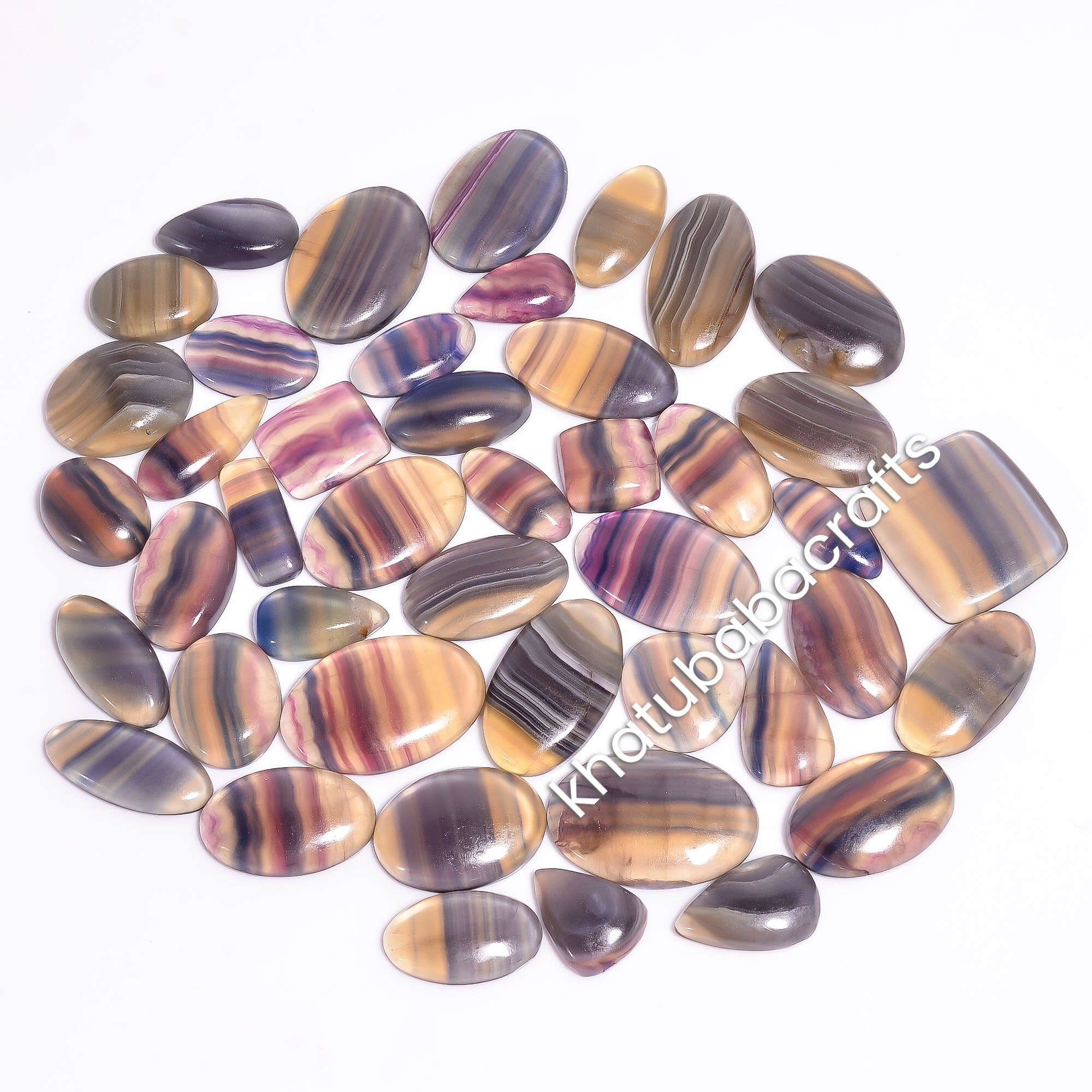 Natural Multi Colour Fluorite Mix Size & Shape Cabochon Loose Gemstone Lot Natural Multi Colour Fluorite Mix Size & Shape Cabochon Loose Gemstone Lot